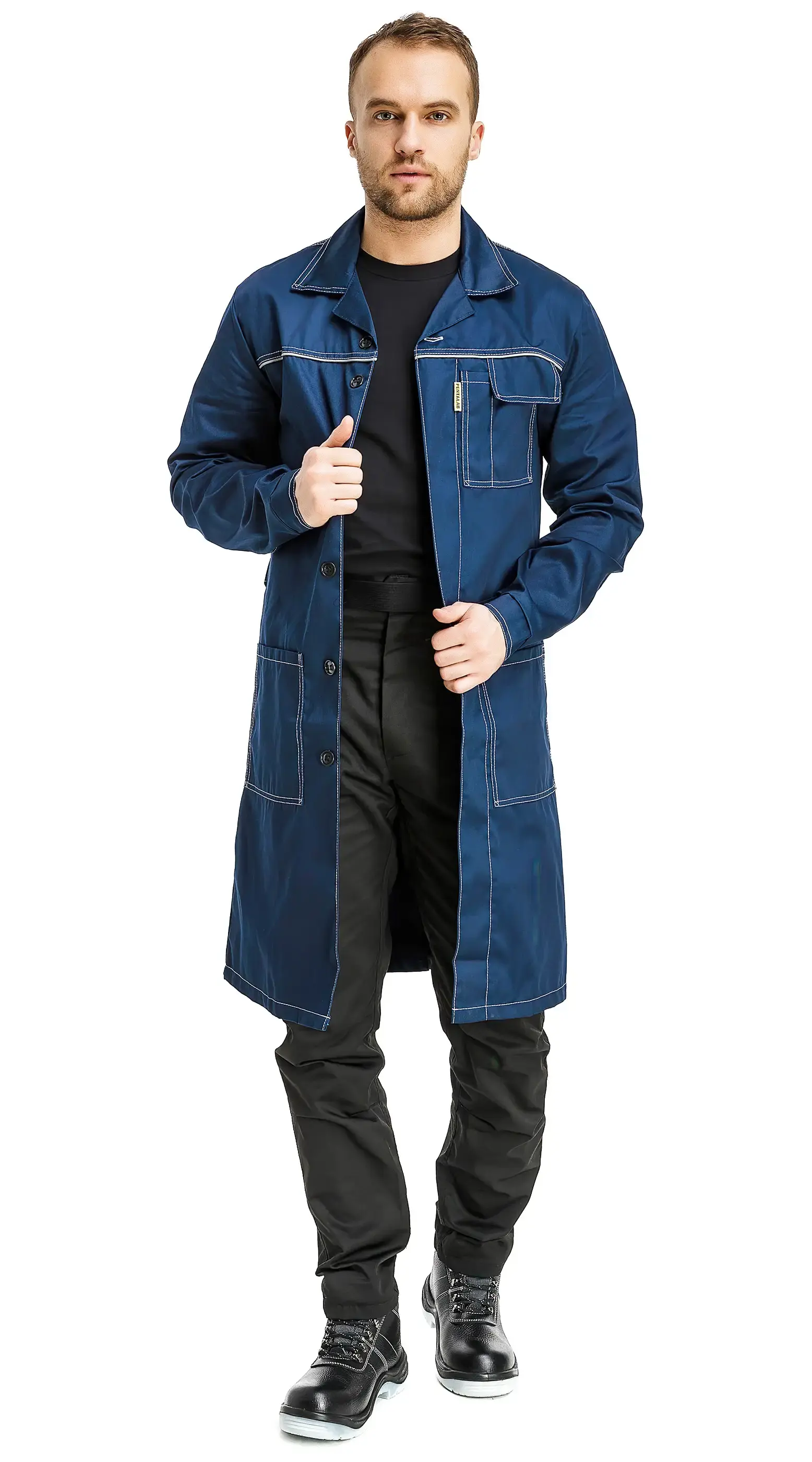 Халат рабочий мужской летний RONTA HL702 темно-синий