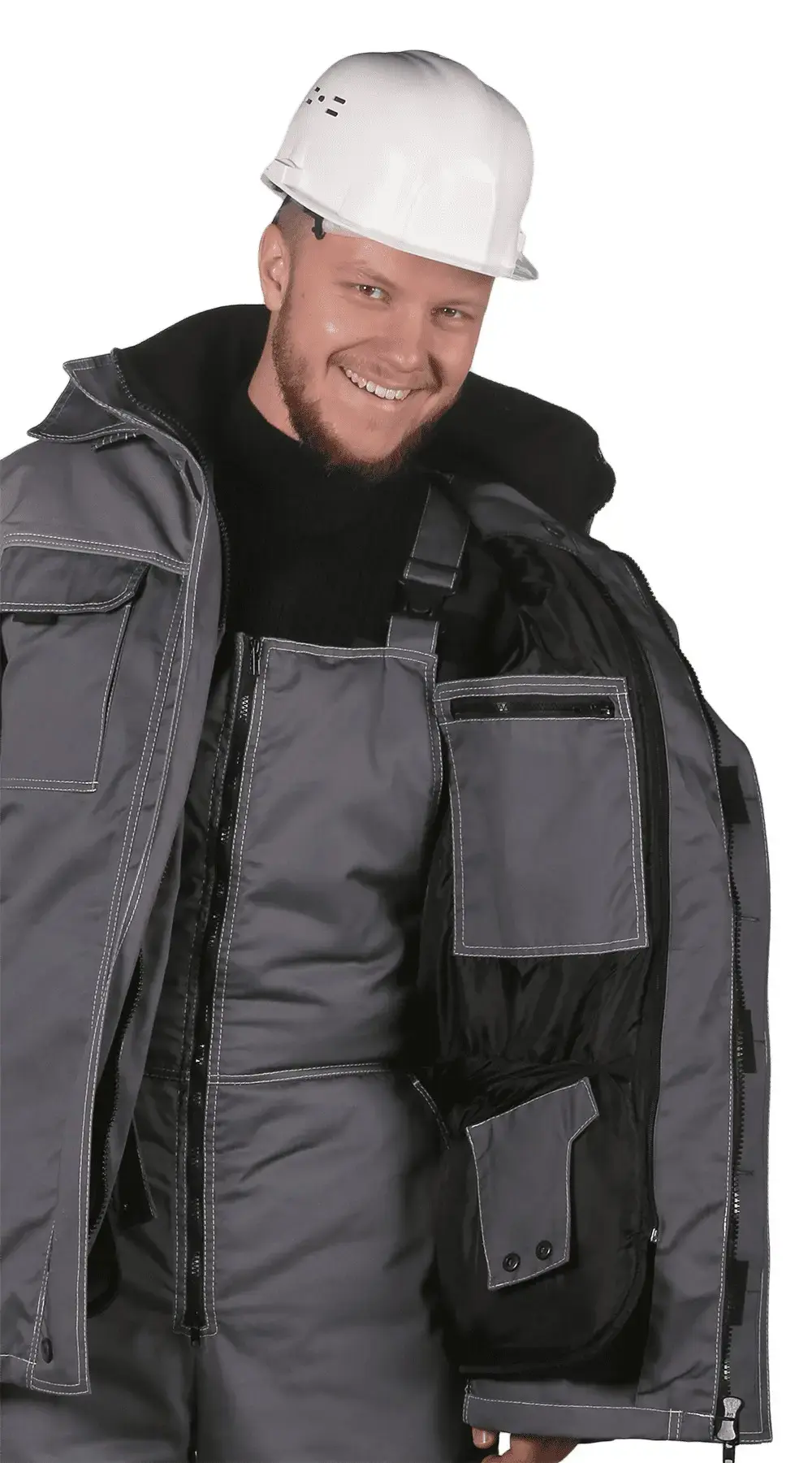 Куртка рабочая мужская зимняя утепленная RONTA KR581 темно-серая, светло-серая, черная