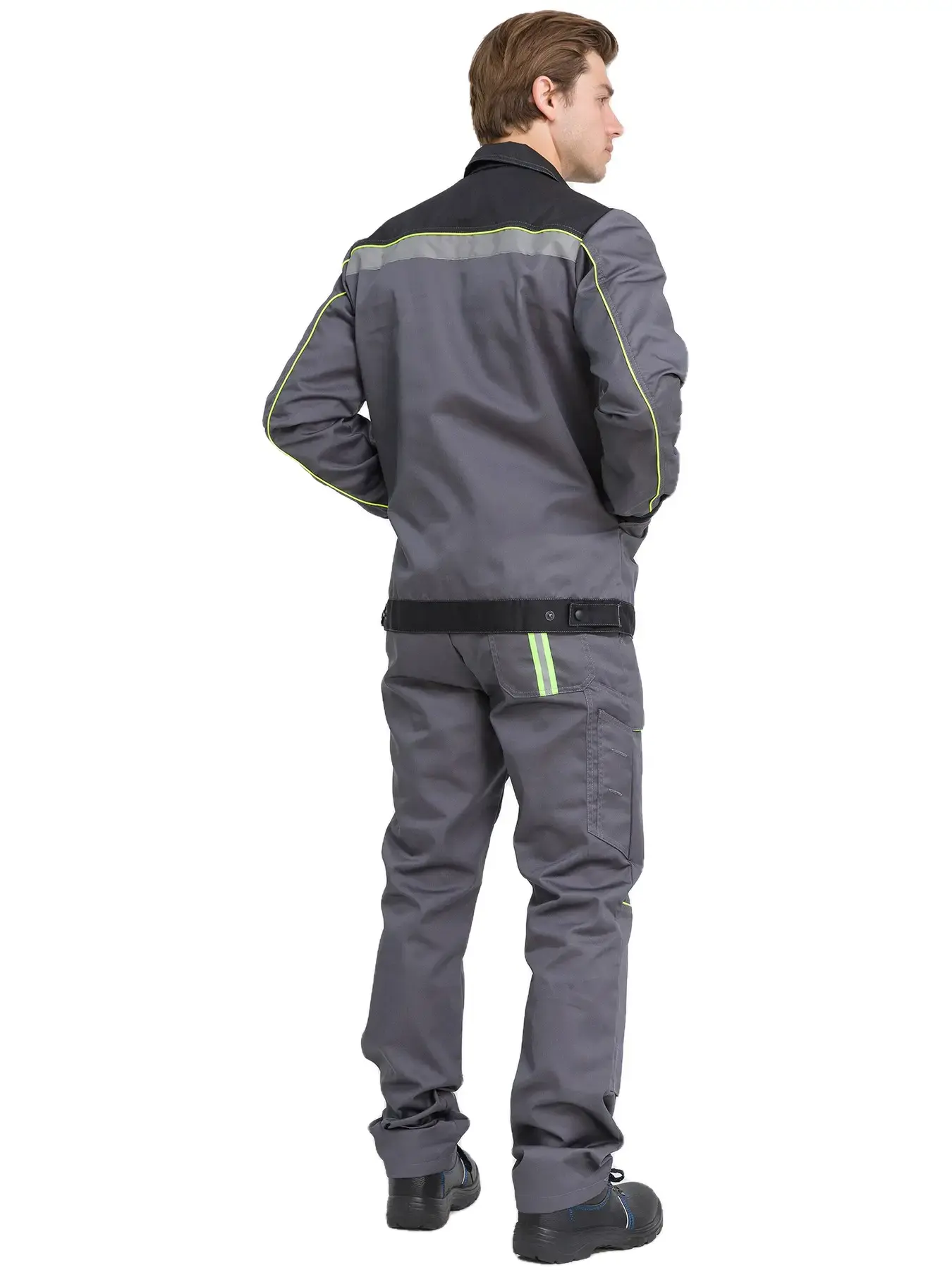 Костюм рабочий мужской летний RONTA KS806 с брюками темно-серый, черный, лаймовый