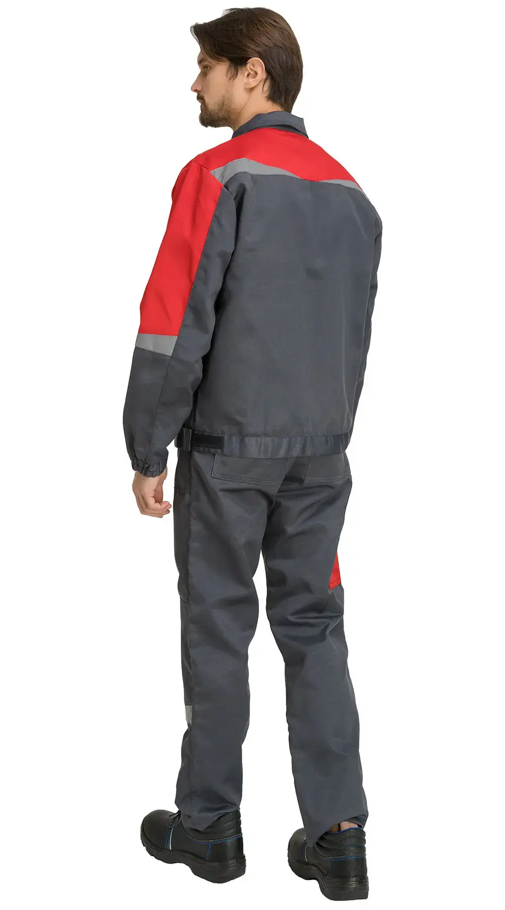 Костюм рабочий мужской летний RONTA KS591 с полукомбинезоном темно-серый, красный Костюм рабочий мужской летний RONTA KS591 с полукомбинезоном темно-серый, красный