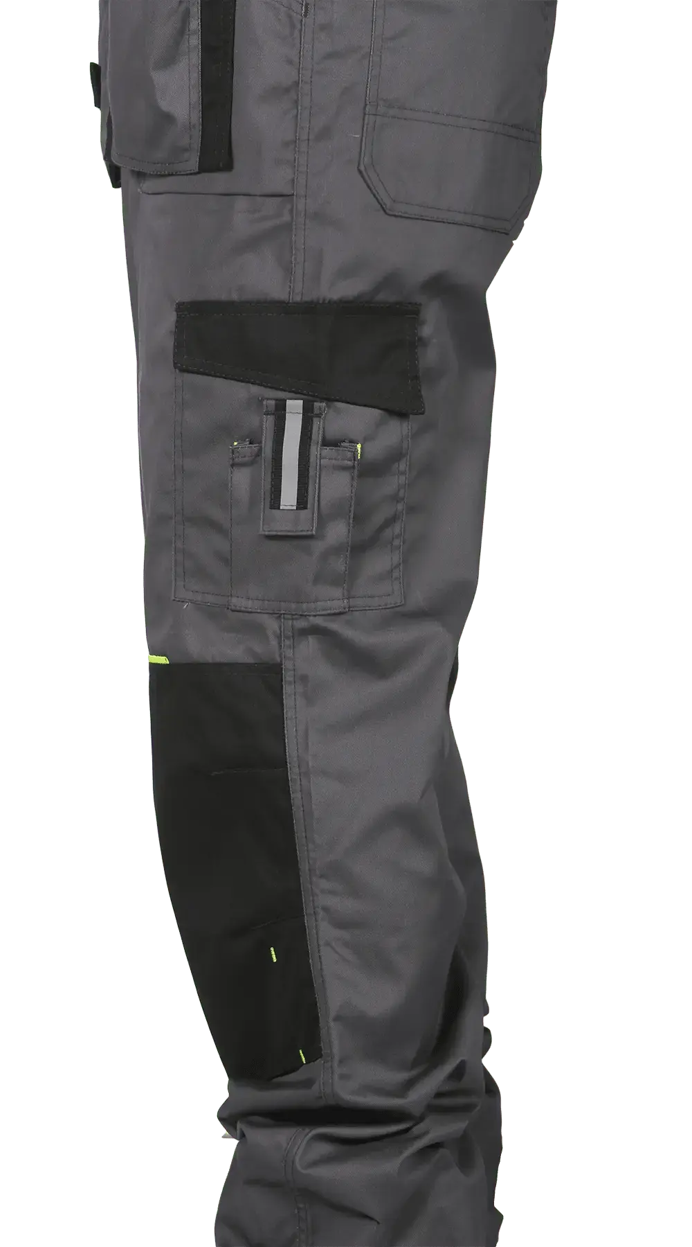 Полукомбинезон рабочий мужской летний RONTA PL205 темно-серый, черный, лаймовый