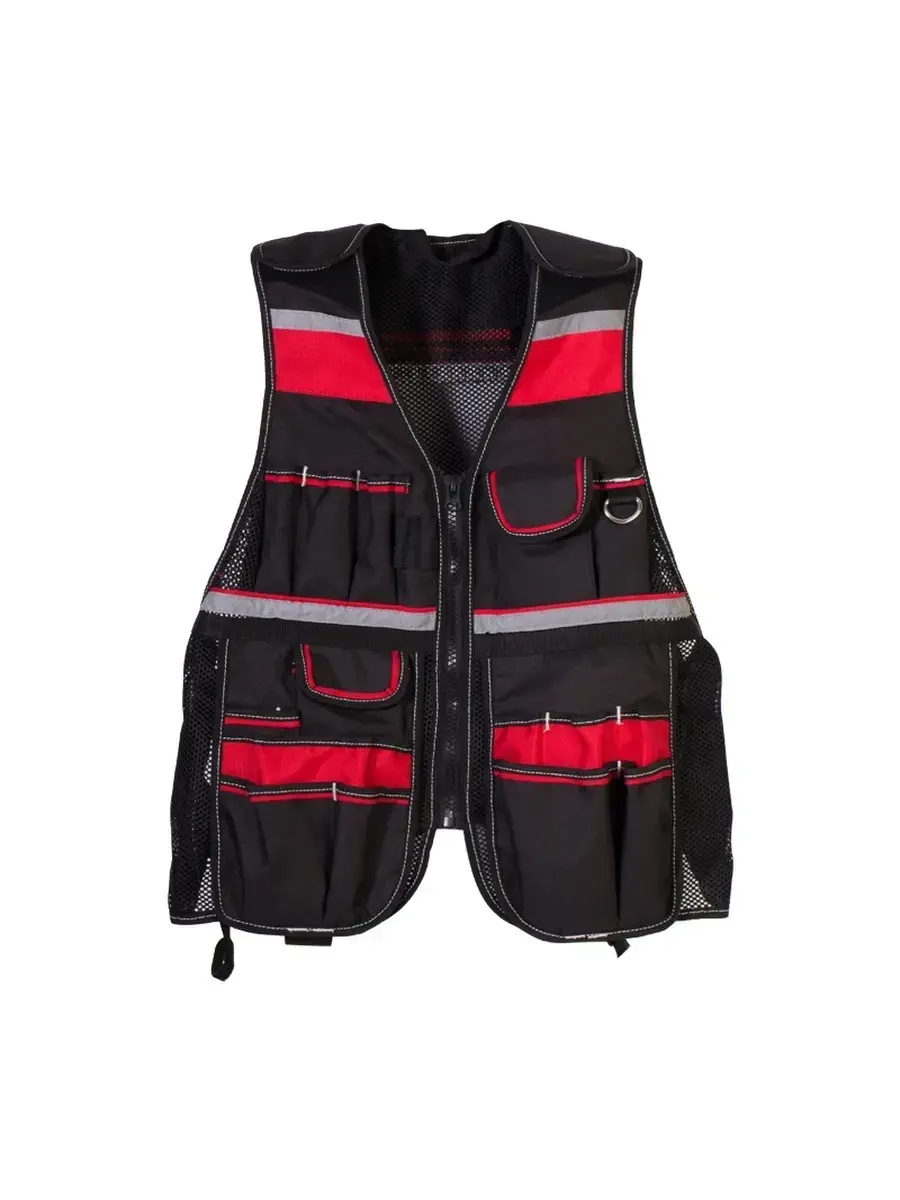 Жилет электромонтажника рабочий мужской летний RONTA JT901 черный, красный