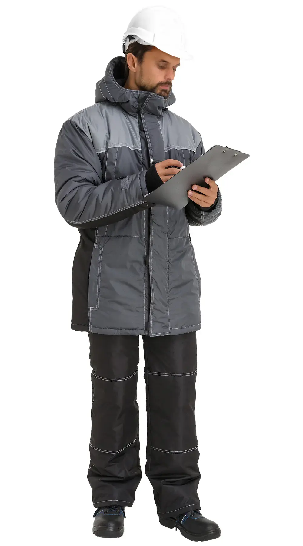 Куртка рабочая мужская зимняя утепленная RONTA KR930 темно-серая, черная, светло-серая