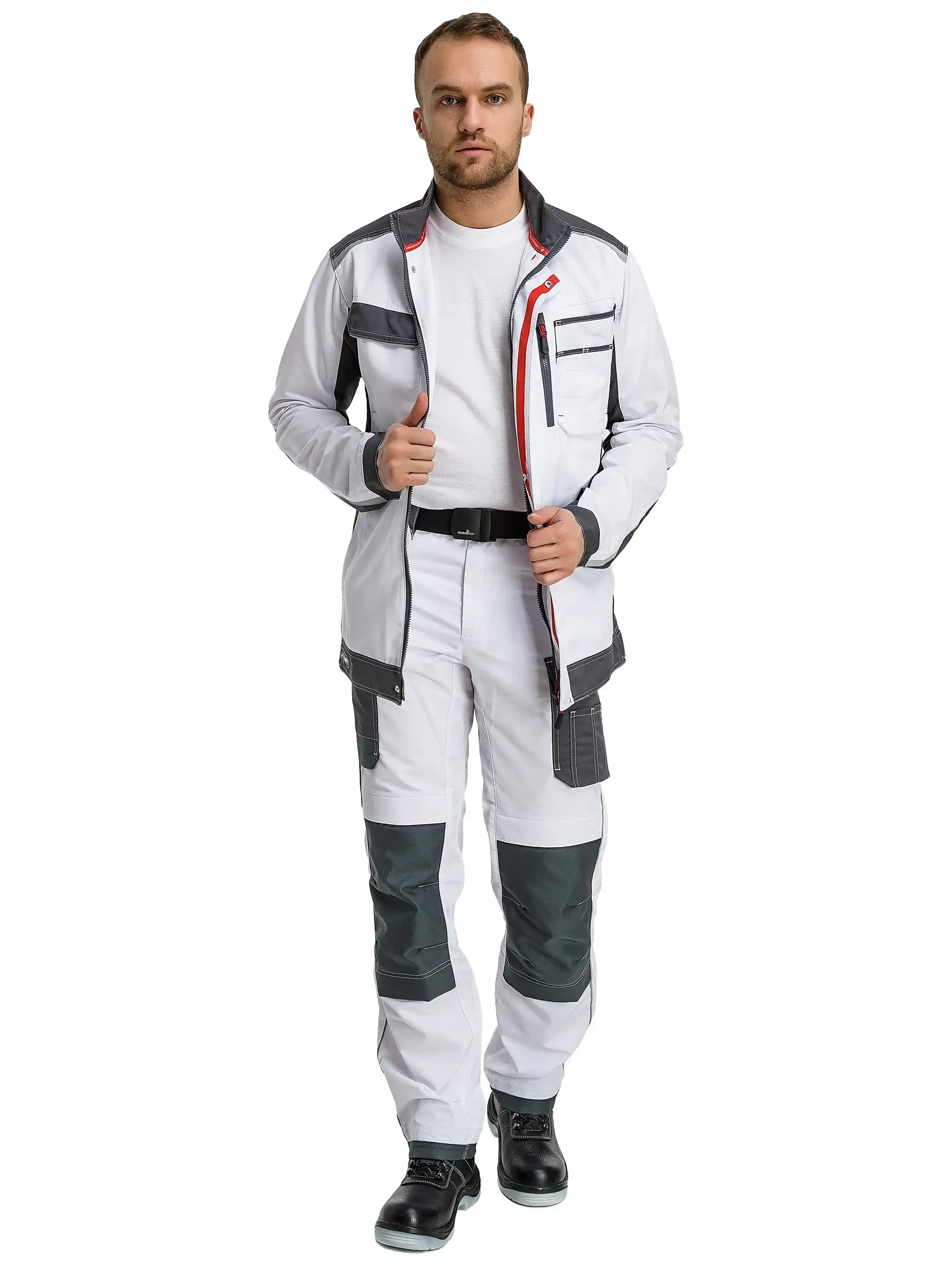 Куртка рабочая мужская летняя Техноавия "Милан" белый, серый