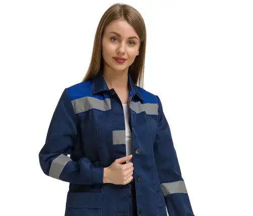 Костюм рабочий женский летний RONTA KS815 с брюками темно-синий, васильковый