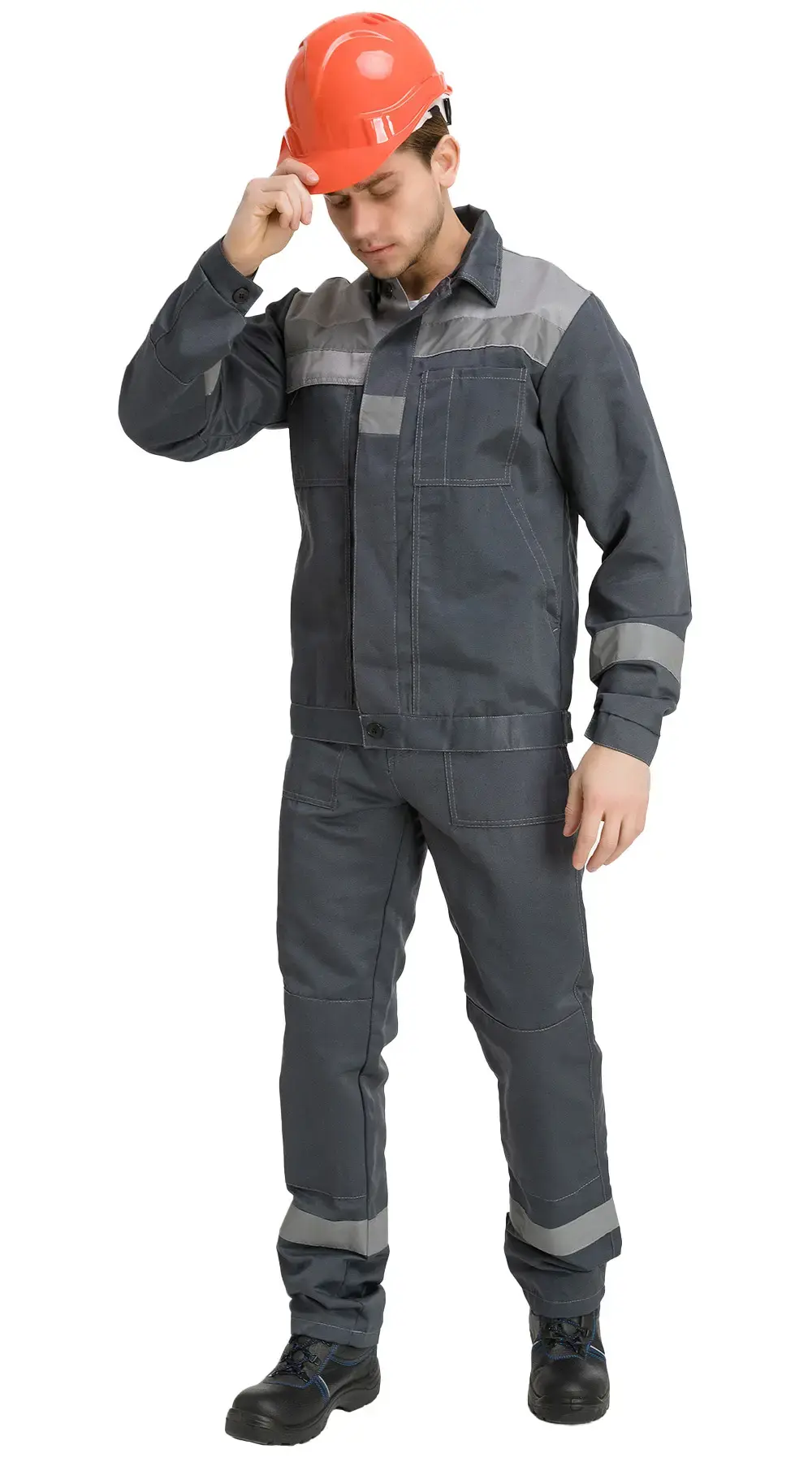 Костюм рабочий мужской летний RONTA KS811 с брюками темно-серый, светло-серый