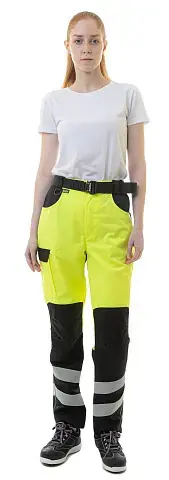 Женские сигнальные брюки BRODEKS KS 319, желтый/черный Женские сигнальные брюки BRODEKS KS 319, желтый/черный