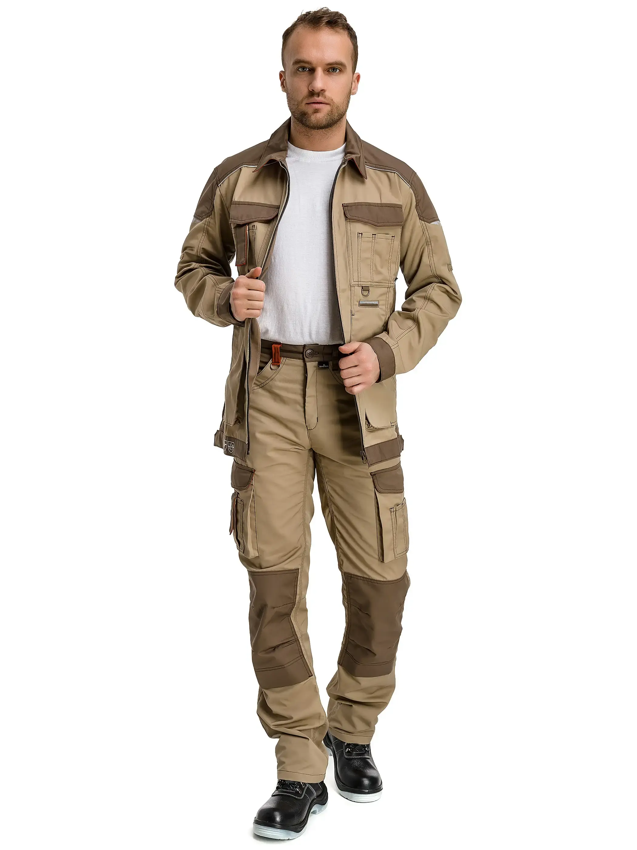 Куртка рабочая мужская летняя Техноавия "Крит" бежевый, коричневый