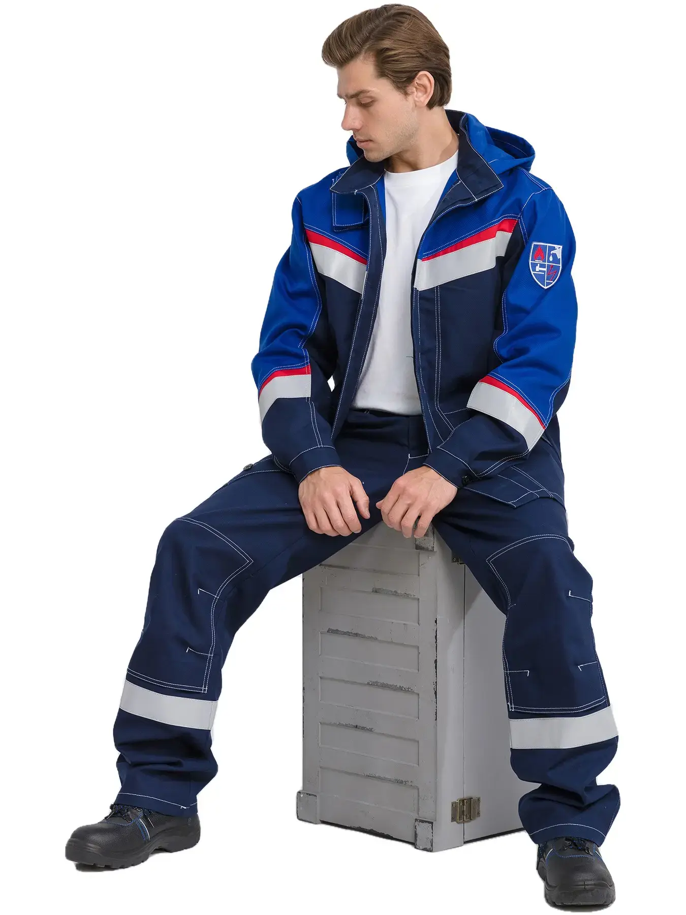 Костюм мужской №139 "МЕГАСТАТ ФР" (т.син/вас)