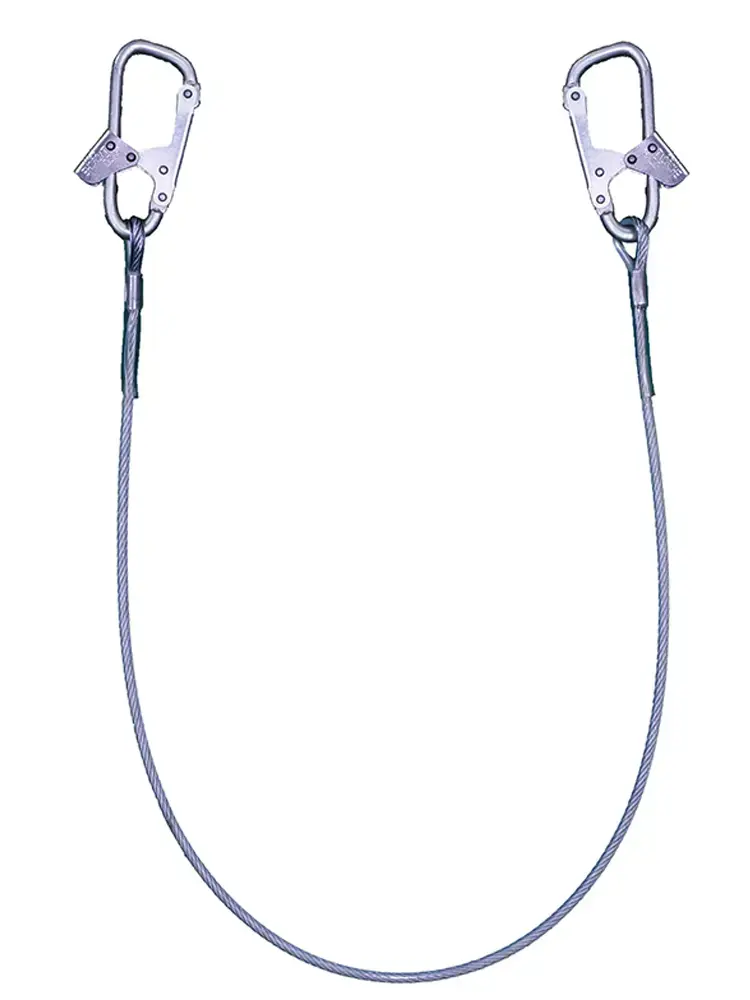 Строп из металлического троса в ПВХ оболочке 1,5 м с двумя монтажными карабинами
