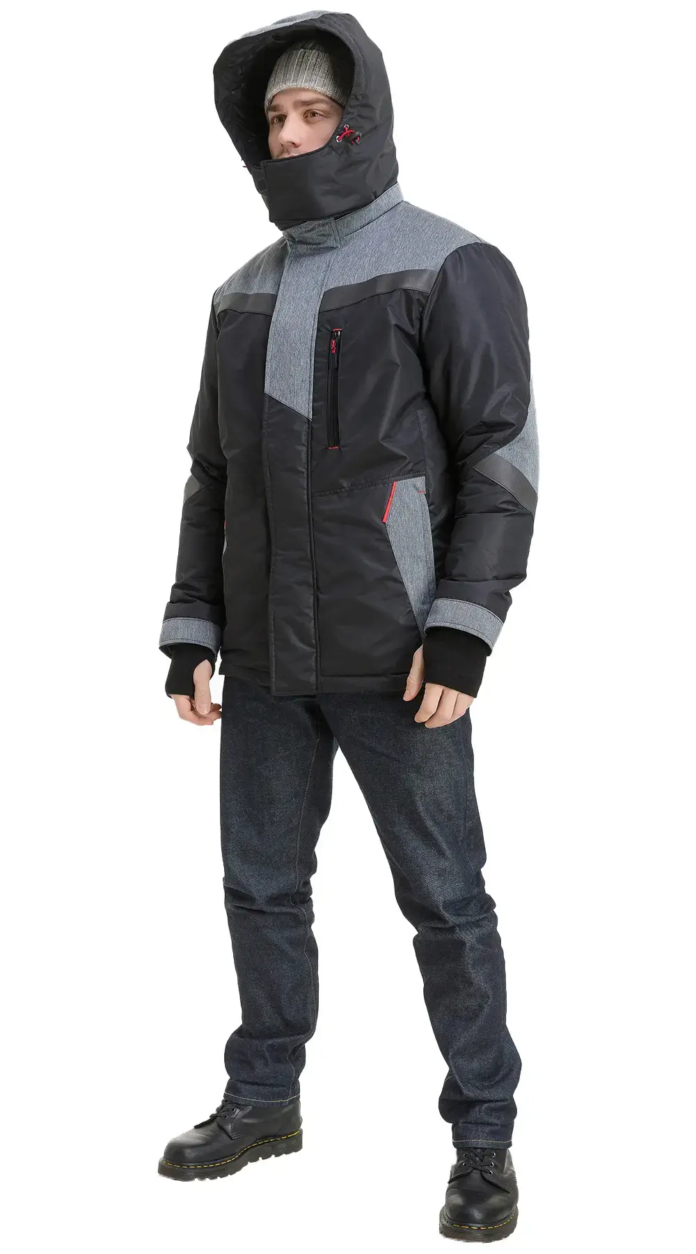 Куртка рабочая мужская зимняя утепленная Восток-Сервис "Траверс" черная, серая