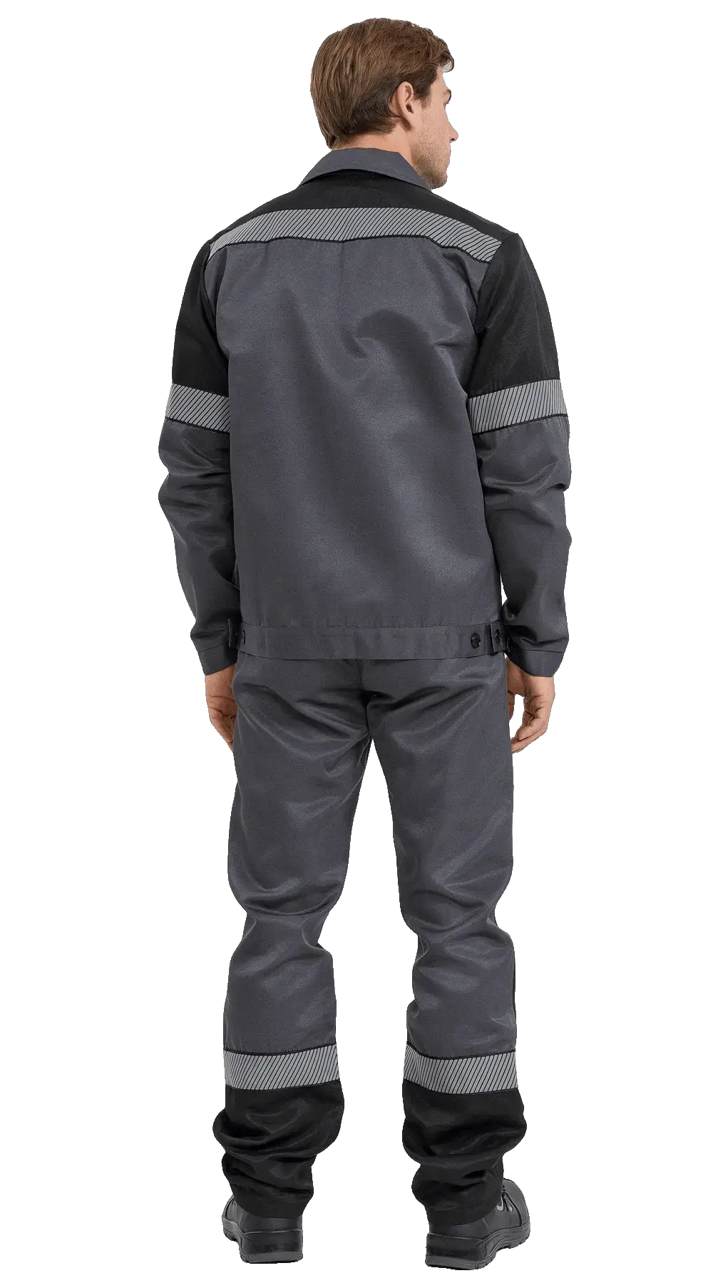 Костюм рабочий мужской летний RONTA KS812 с полукомбинезоном темно-серый, черный