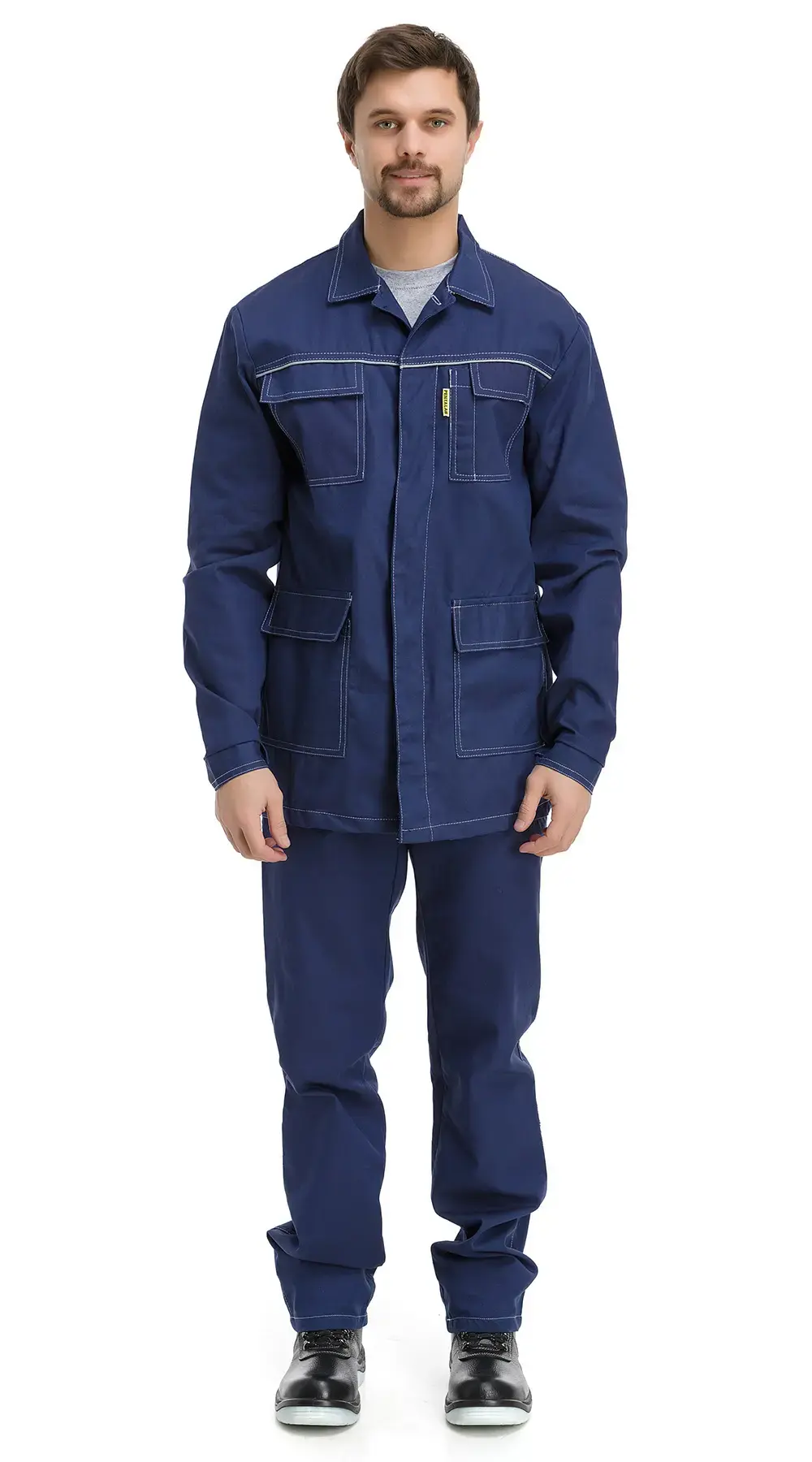 Костюм рабочий мужской летний RONTA KS220 с полукомбинезоном темно-синий