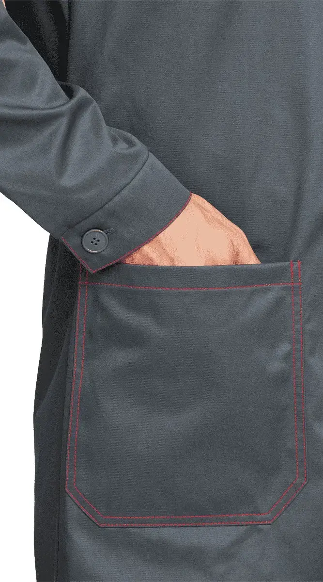 Халат рабочий мужской летний RONTA HL541 темно-серый, красный