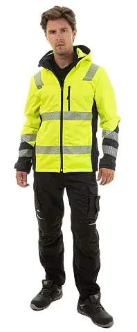 Сигнальная куртка-софтшелл BRODEKS KS227, желтый/черный Сигнальная куртка-софтшелл BRODEKS KS227, желтый/черный