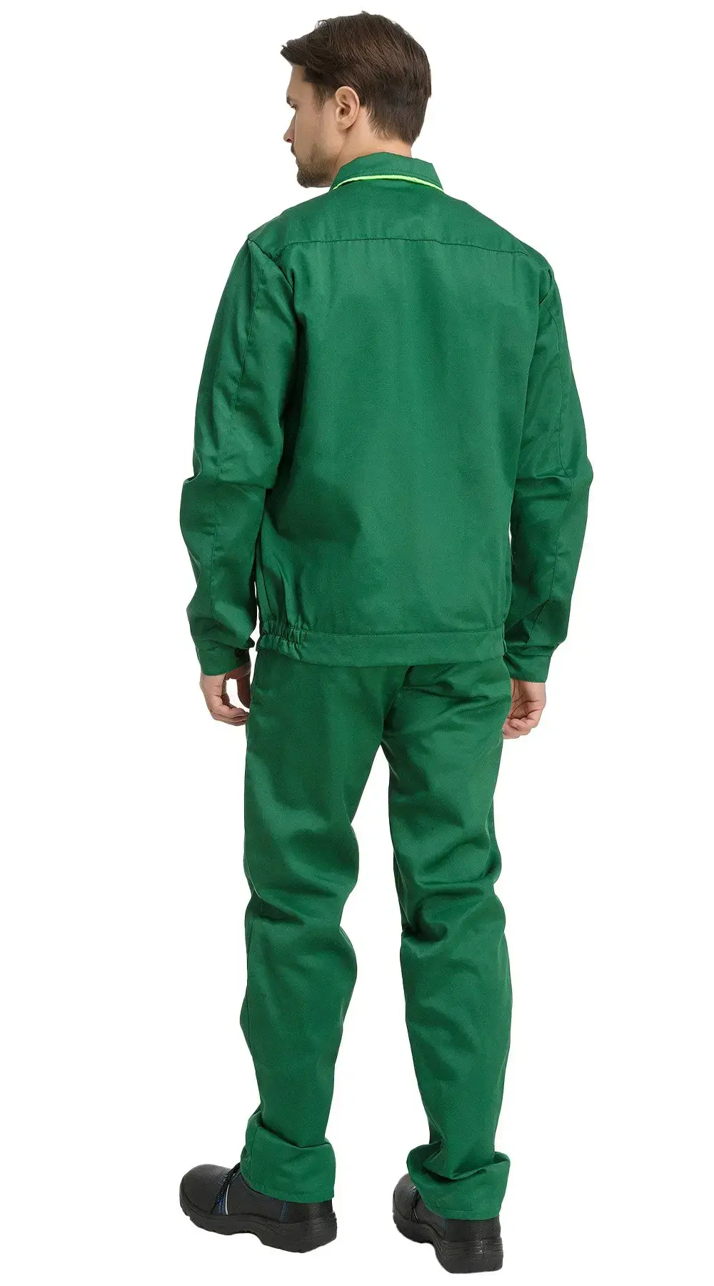 Костюм рабочий мужской летний RONTA KS621 с брюками темно-зеленый, лаймовый