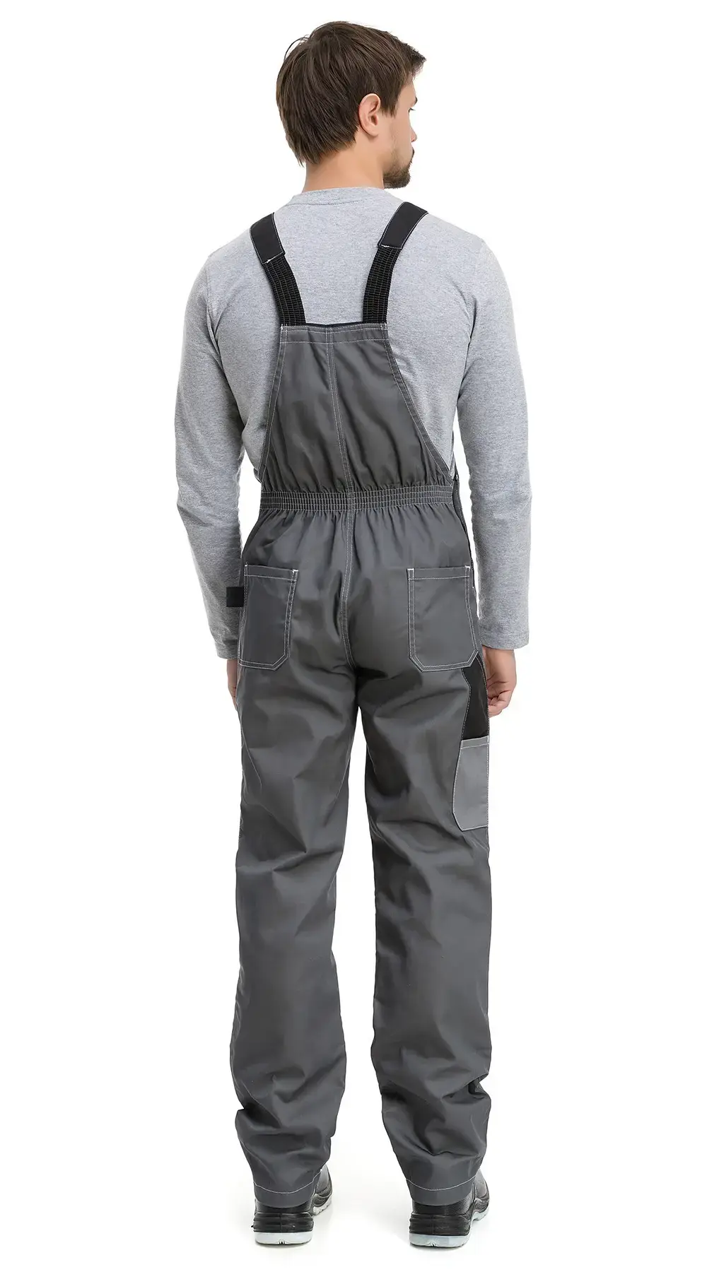 Костюм рабочий мужской летний RONTA KS212 с полукомбинезоном темно-серый, серый, черный
