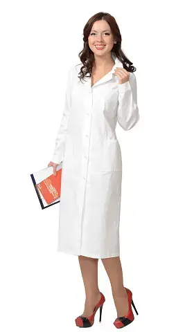 Халат рабочий женский летний RONTA HL301 белый, бязь Халат рабочий женский летний RONTA HL301 белый, бязь