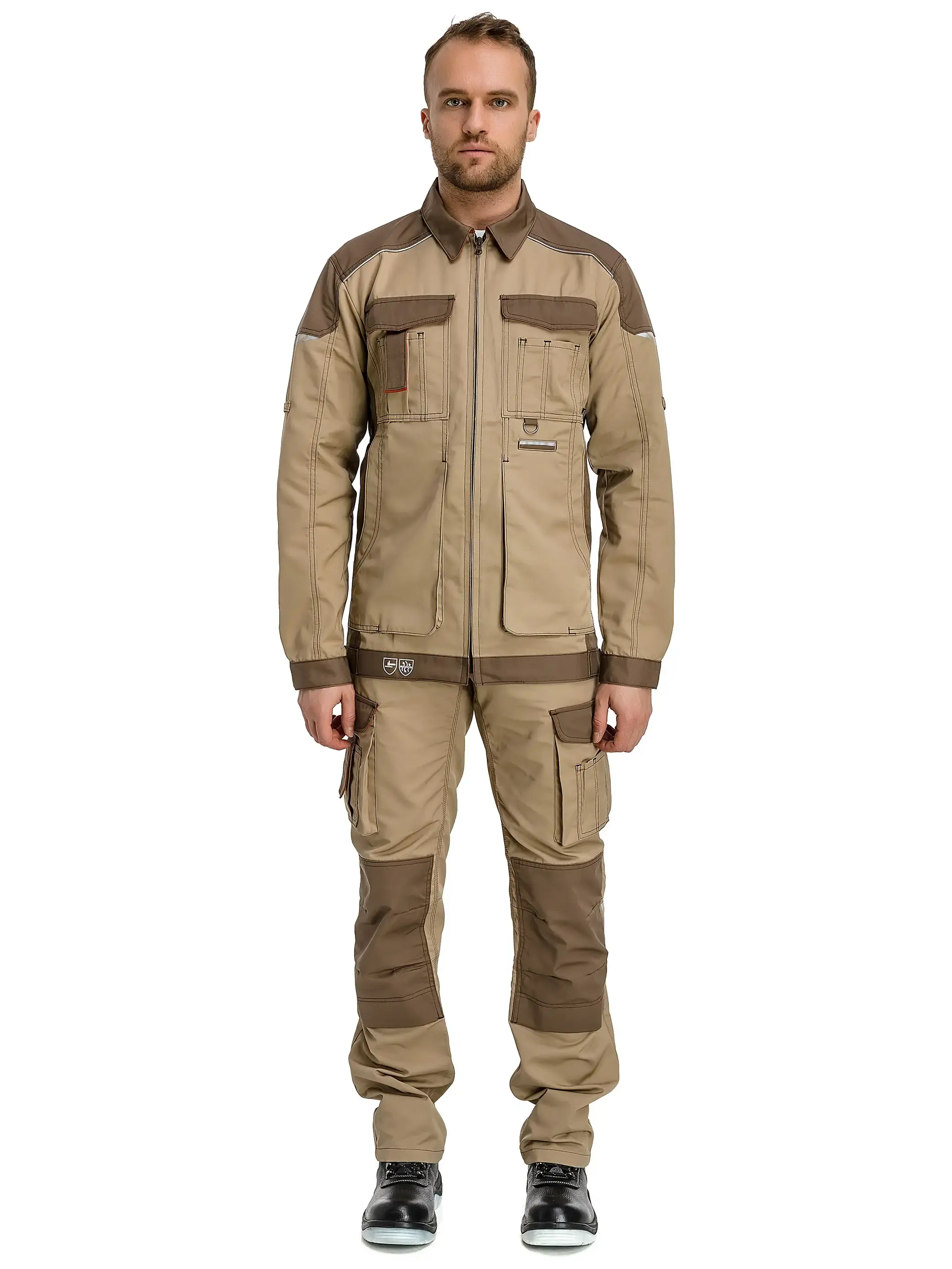 Куртка рабочая мужская летняя Техноавия "Крит" бежевый, коричневый