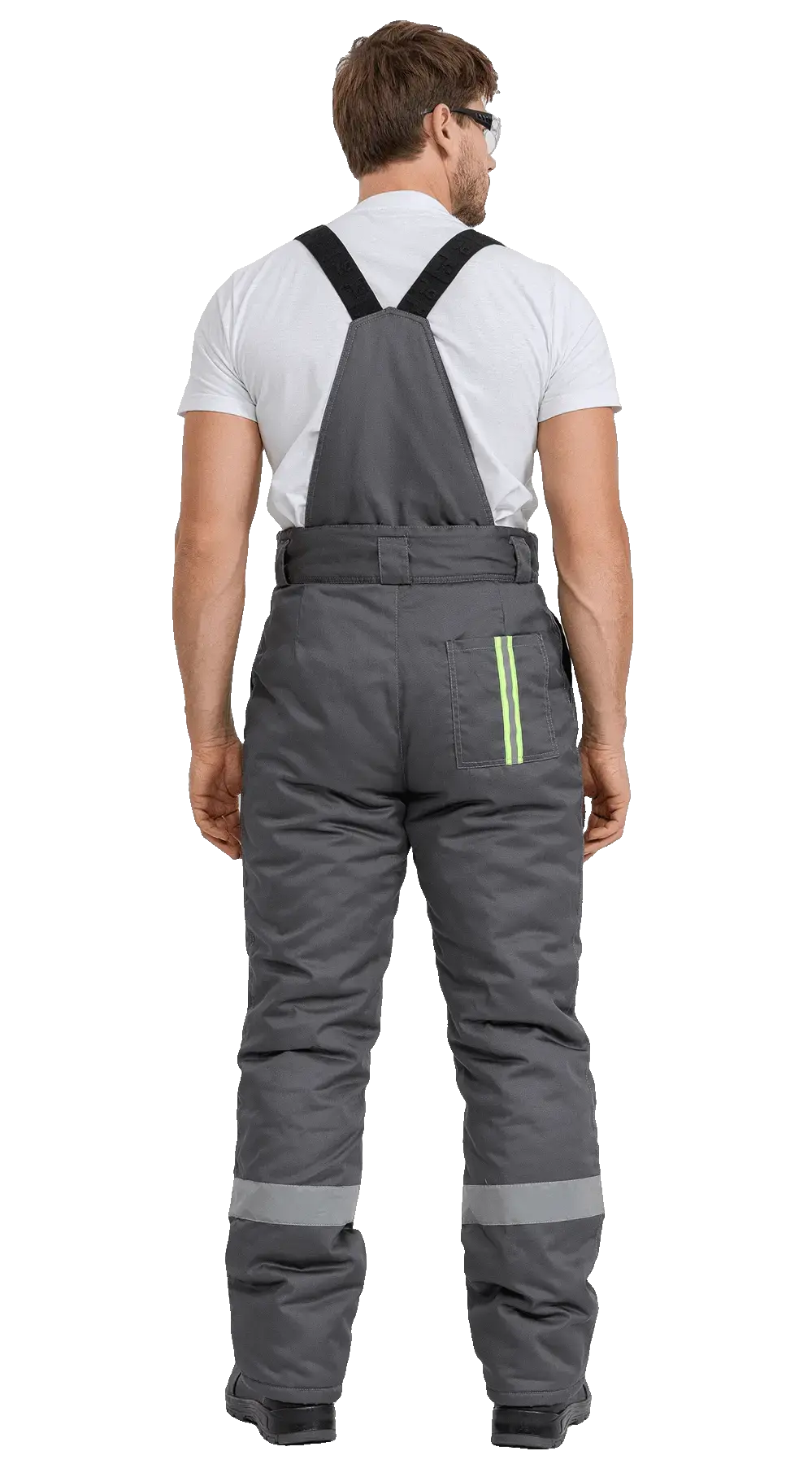 Костюм рабочий мужской утепленный зимний RONTA KS580 с полукомбинезоном т.серый, черный, лайм