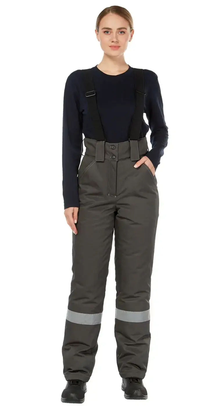 Костюм рабочий женский утепленный зимний Авангард "Тимбер" темно-серый, красный