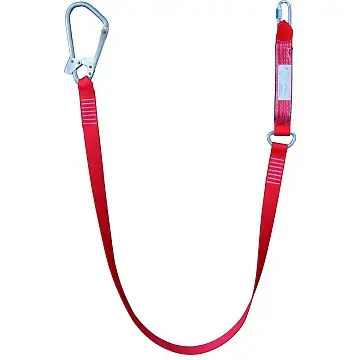 Строп из ленты с амортизатором, с большим монтажным и соединительным карабином Строп из ленты с амортизатором, с большим монтажным и соединительным карабином