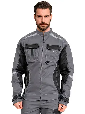 Куртка рабочая мужская летняя RONTA KR206 темно-серый, черный