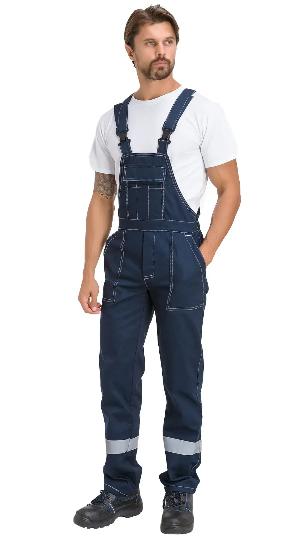 Костюм рабочий мужской летний RONTA KS910 с полукомбинезоном темно-синий