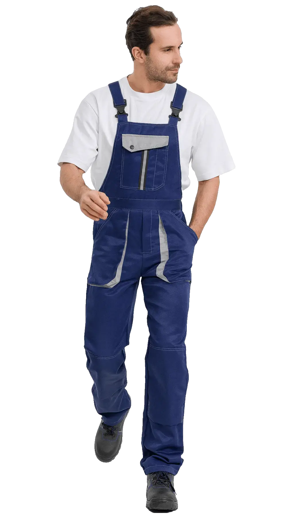 Костюм рабочий мужской летний RONTA KS818 с полукомбинезоном темно-синий, серый