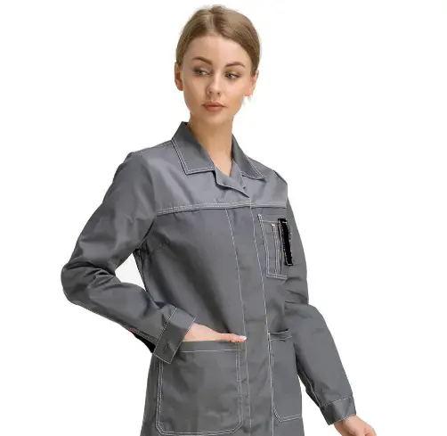 Халат рабочий женский летний RONTA HL101 темно-серый, светло-серый