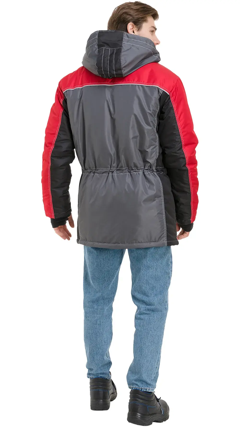 Куртка рабочая мужская зимняя утепленная RONTA KR930 темно-серая, черная, красная