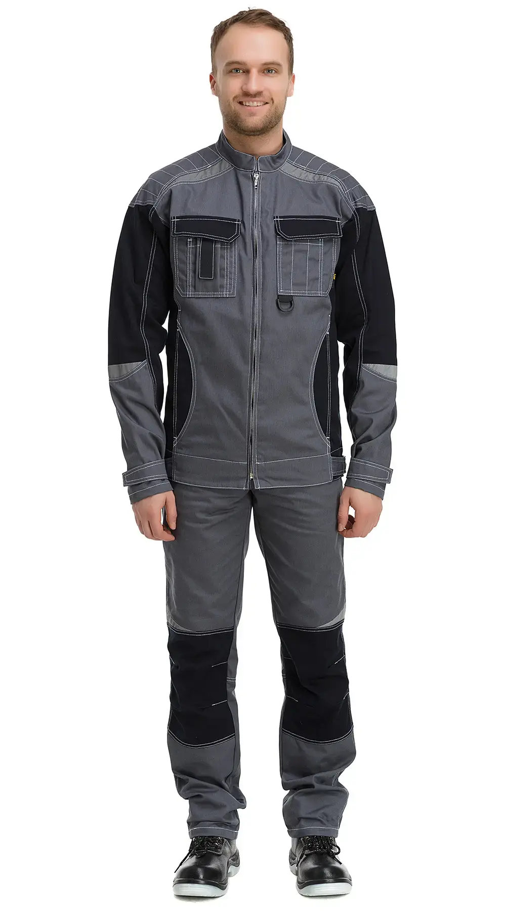 Костюм рабочий мужской летний RONTA KS908 с брюками темно-серый, черный