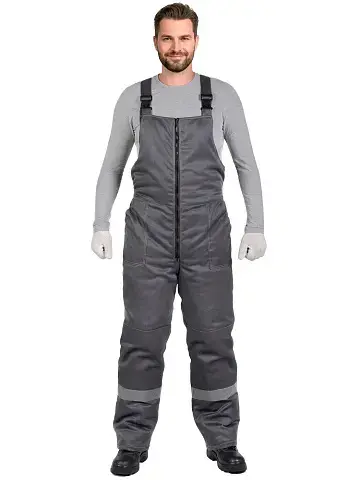 Полукомбинезон рабочий мужской зимний утепленный RONTA PL241 темно-серый