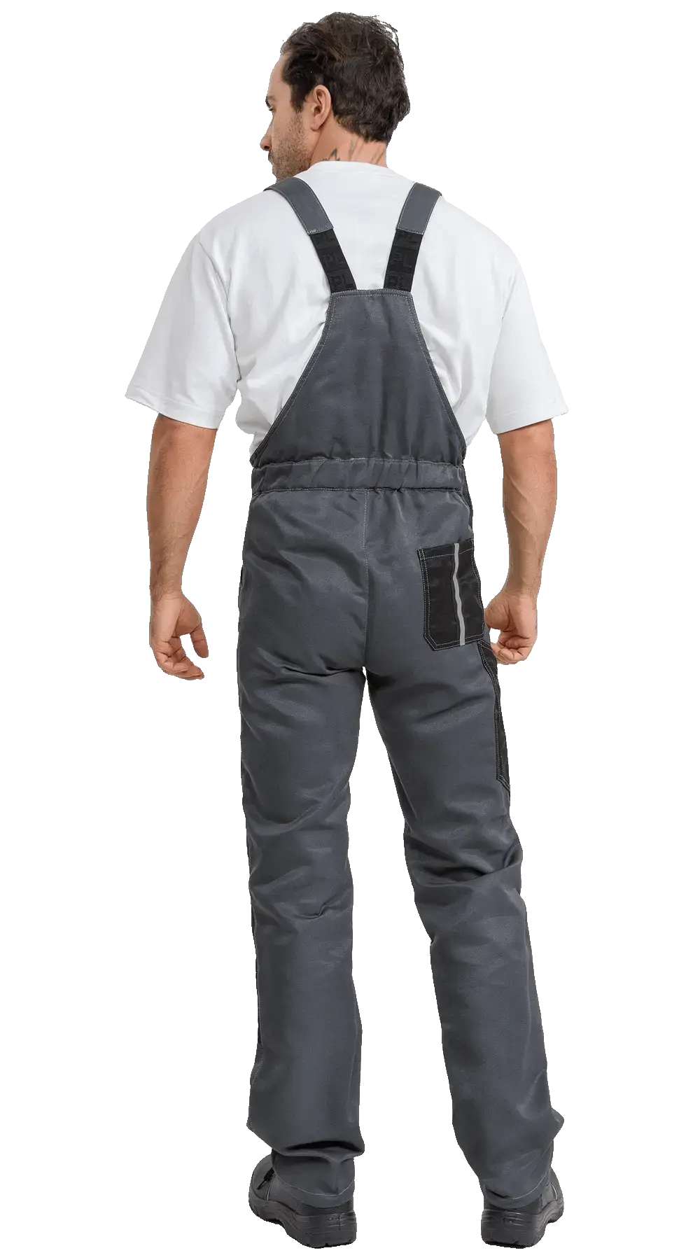 Полукомбинезон рабочий мужской летний RONTA PL818 темно-серый, черный, красный