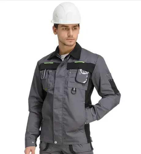 Костюм рабочий мужской летний RONTA KS810 с полукомбинезоном темно-серый, черный, лаймовый