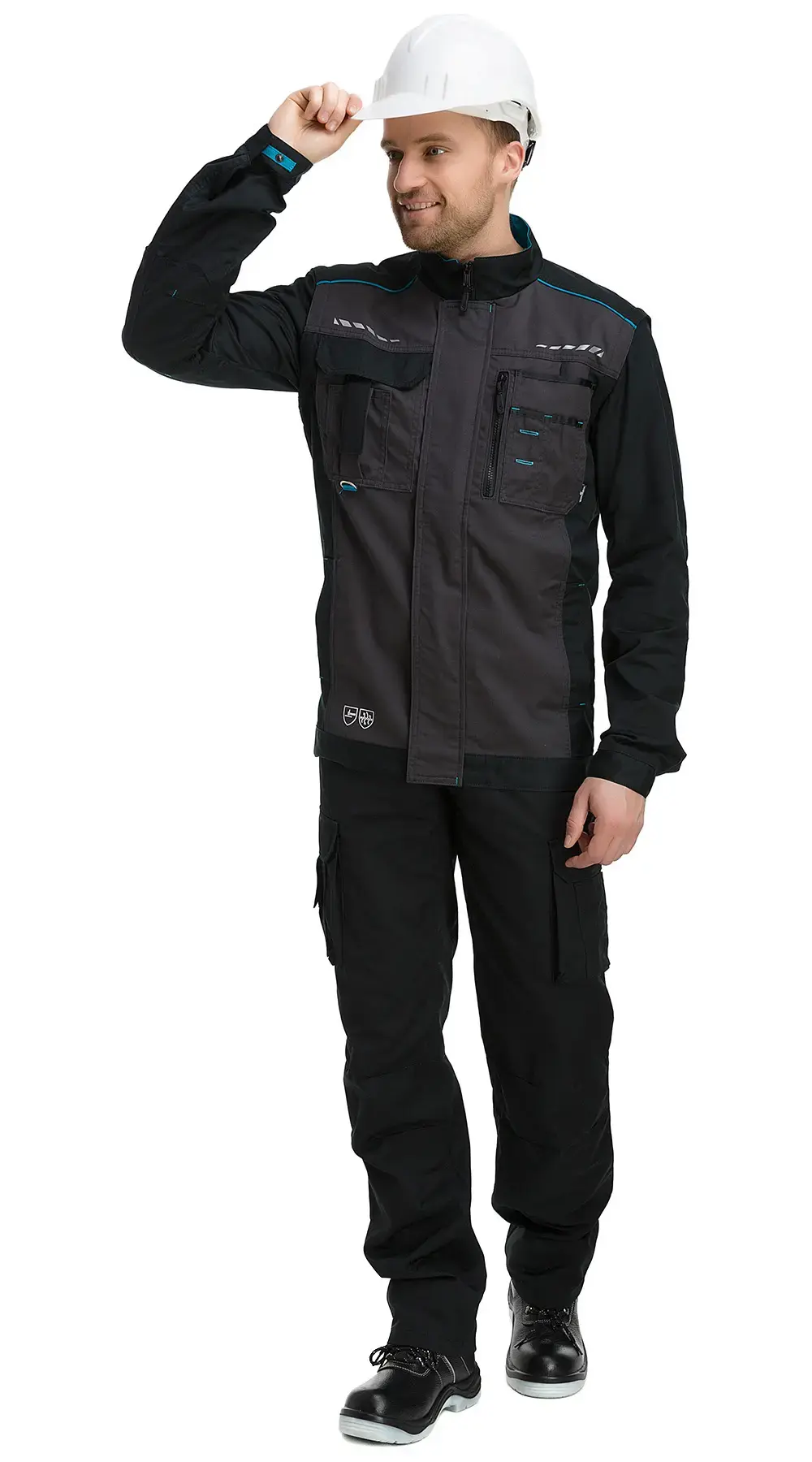 Куртка рабочая мужская летняя Техноавия "Дублин" темно-серый, черный