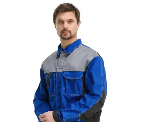 Костюм рабочий мужской летний RONTA KS212 с полукомбинезоном васильковый, серый, черный