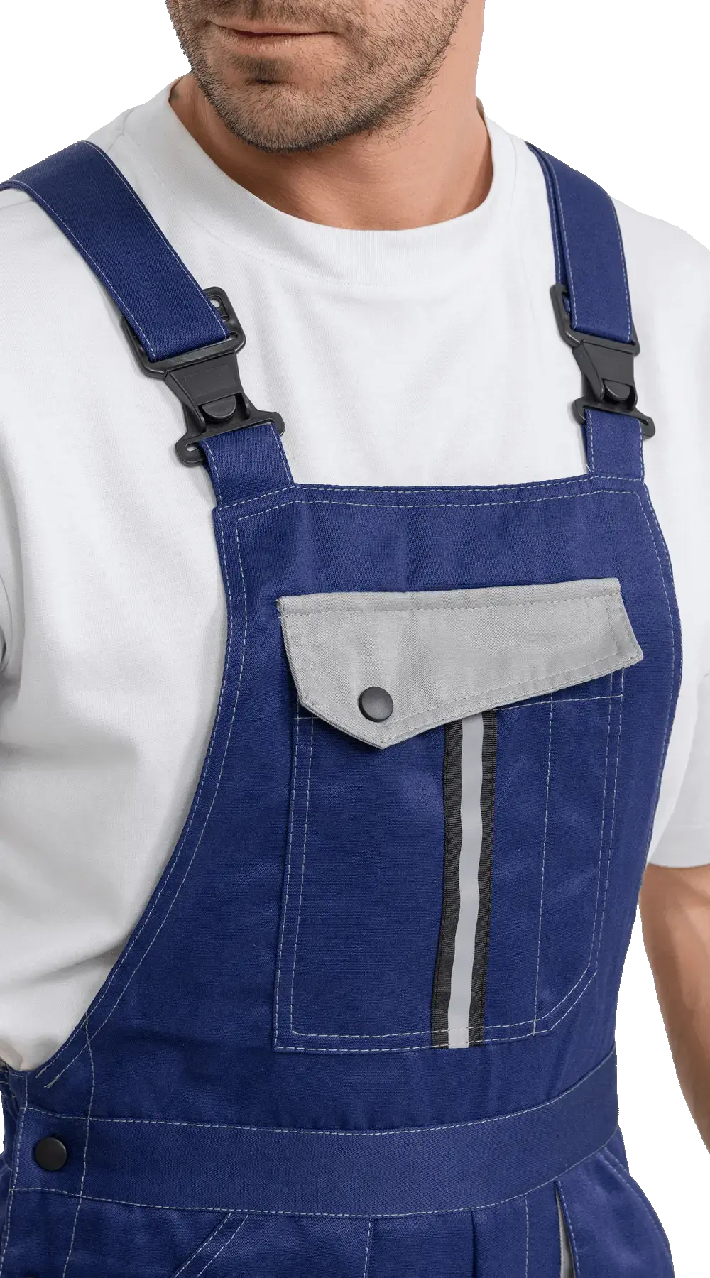 Костюм рабочий мужской летний RONTA KS818 с полукомбинезоном темно-синий, серый