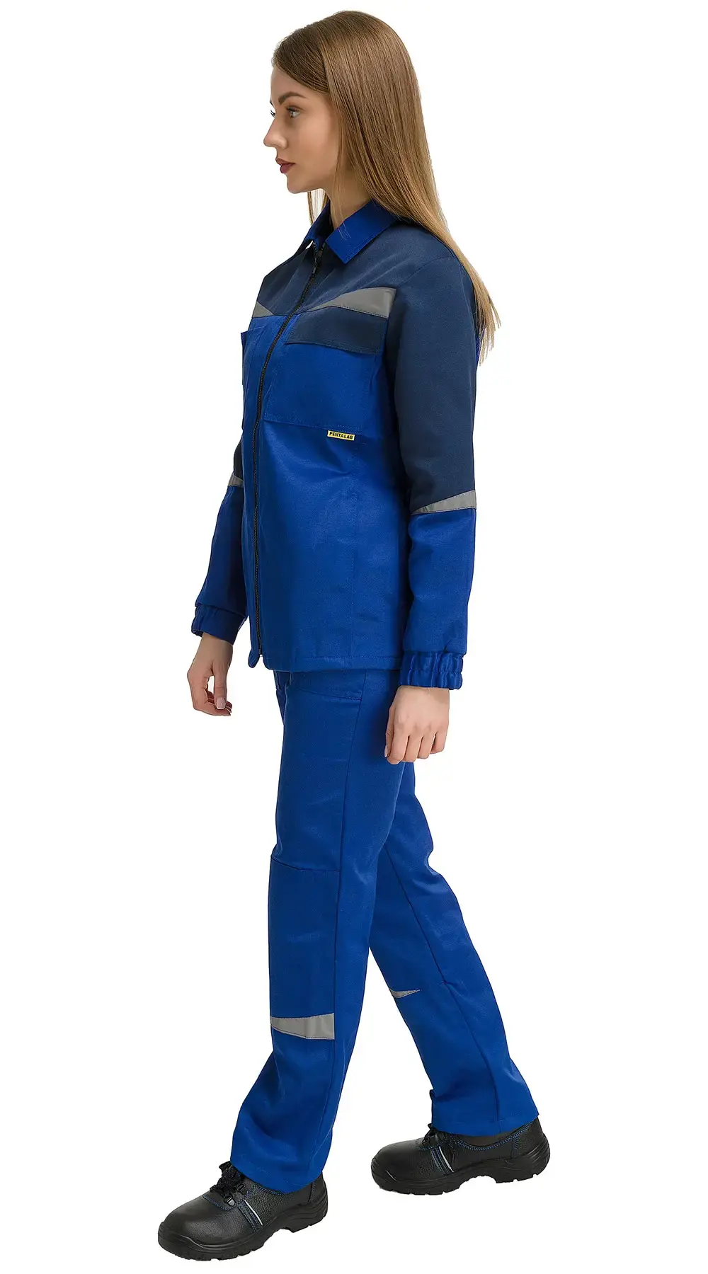 Костюм рабочий женский летний RONTA KS625 с брюками васильковый, темно-синий