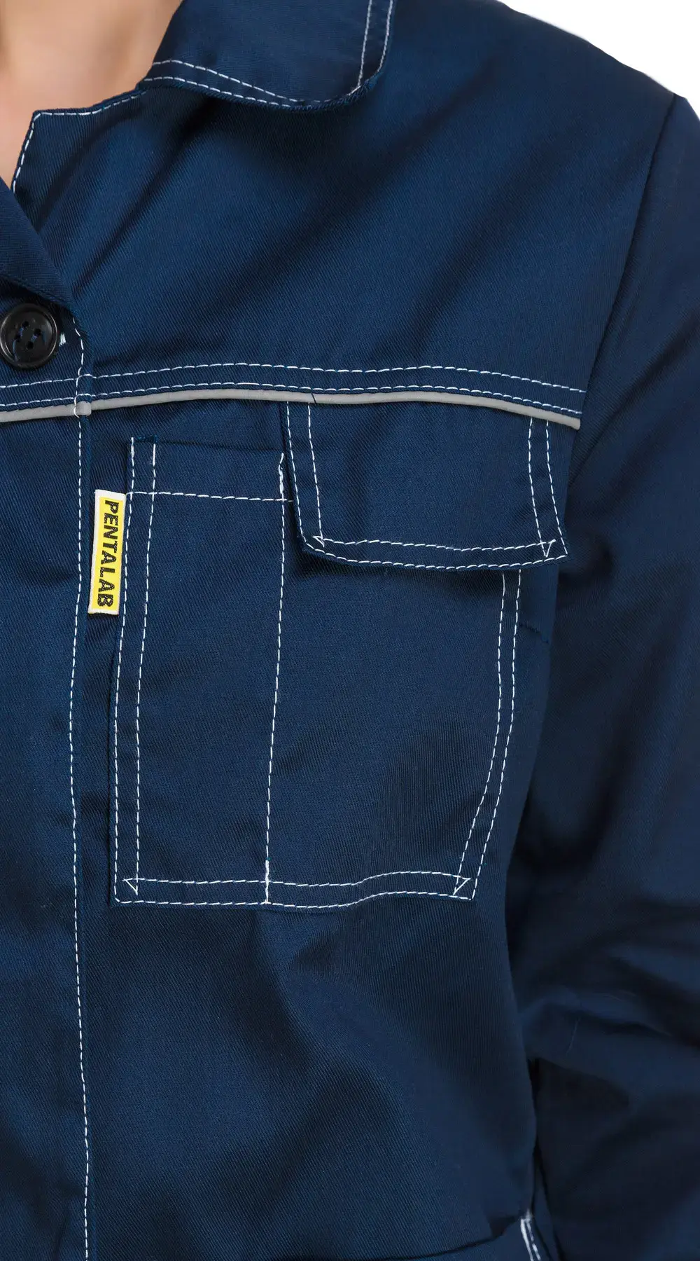 Халат рабочий женский летний RONTA HL701 темно-синий