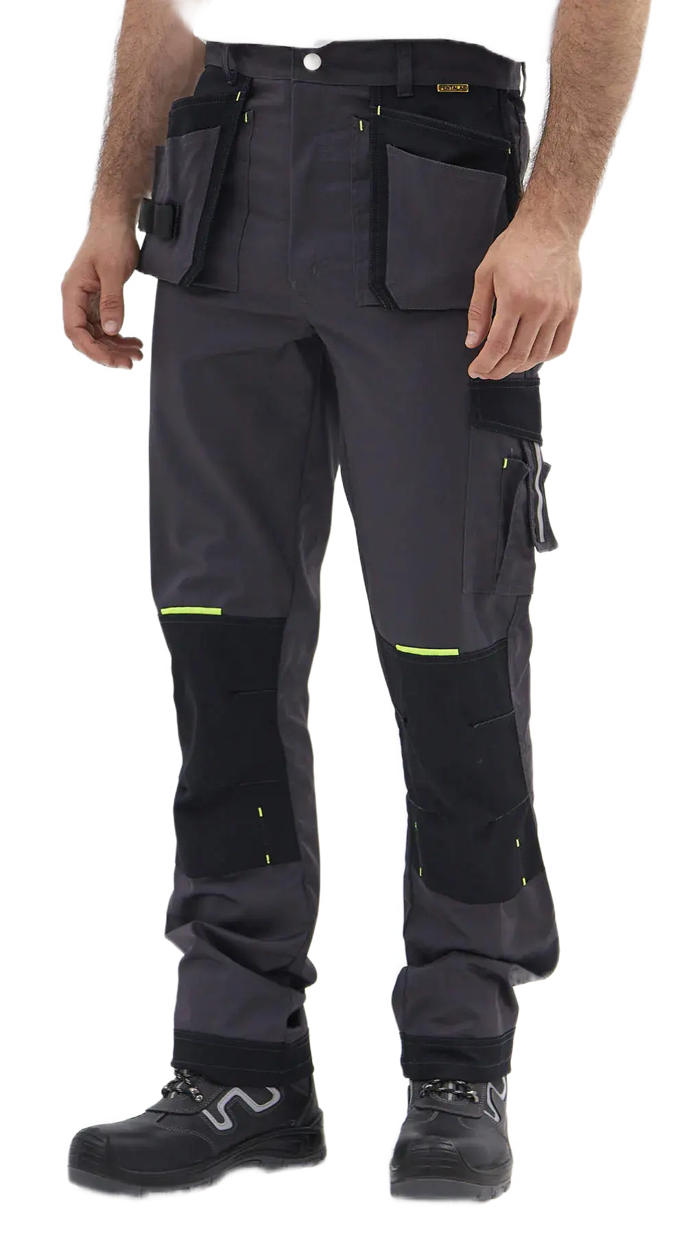 Брюки рабочие мужские летние RONTA BR814 темно-серые, черные, лаймовые