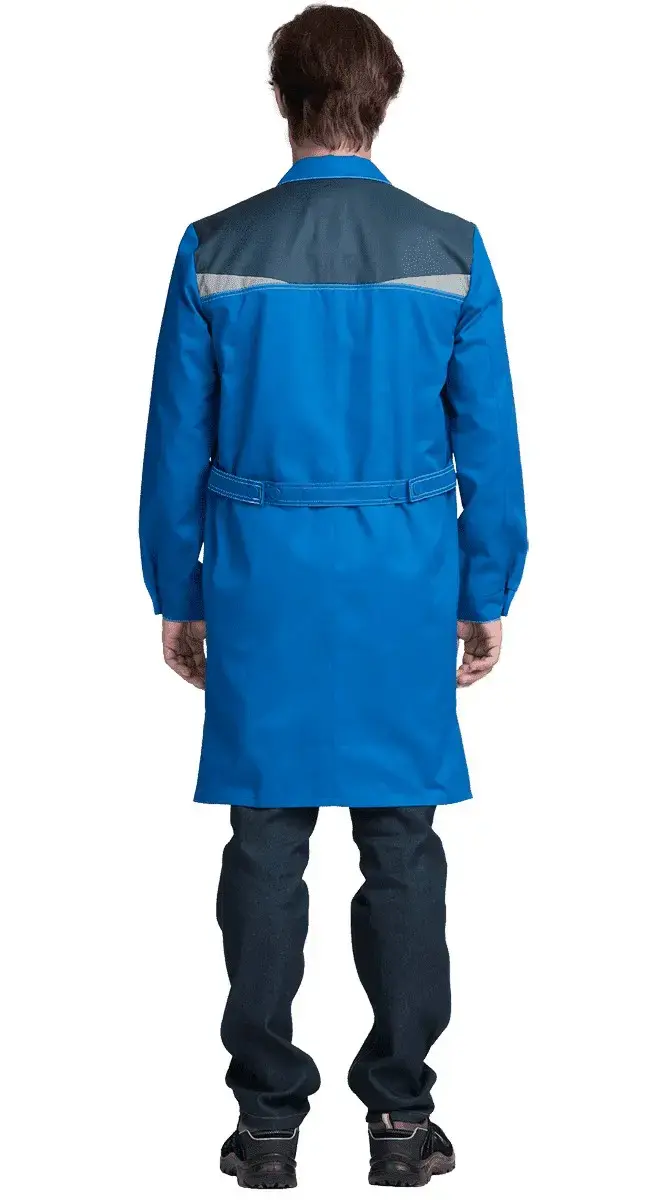 Халат рабочий мужской летний RONTA HL542 васильковый, темно-синий