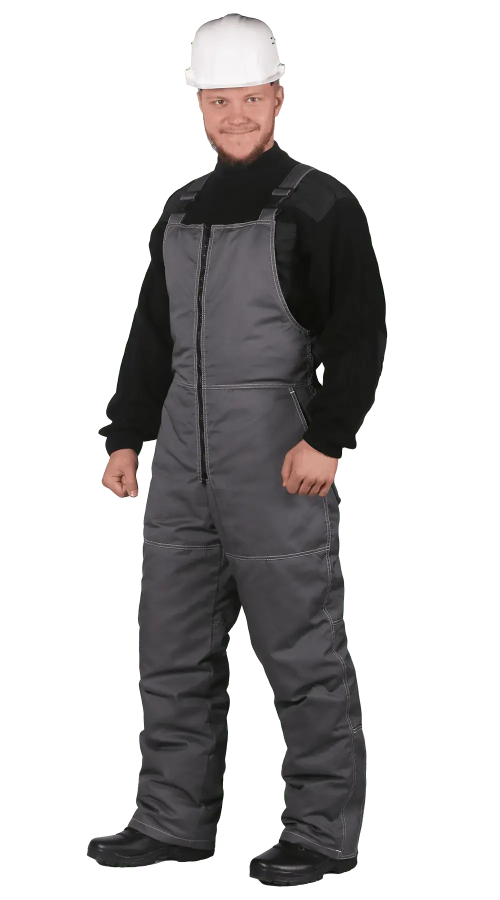 Полукомбинезон рабочий мужской утепленный зимний RONTA PL581 темно-серый