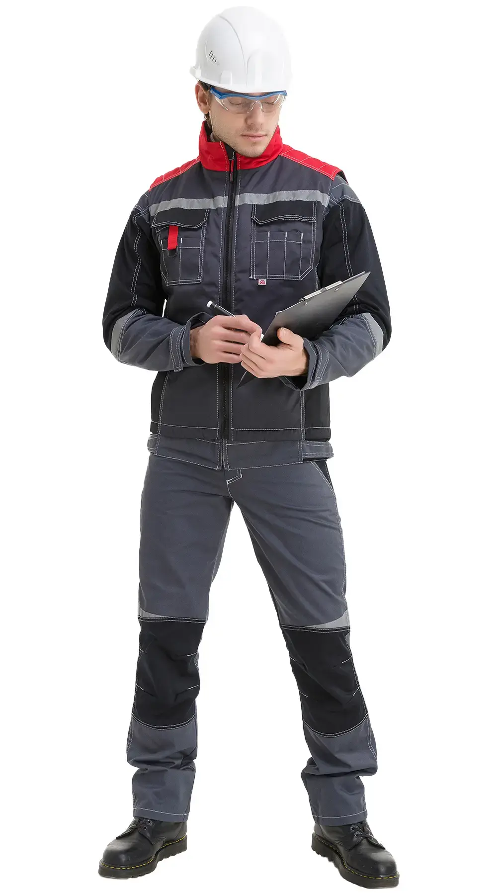 Жилет рабочий мужской утепленный зимний RONTA JT1002 темно-серый, красный, черный