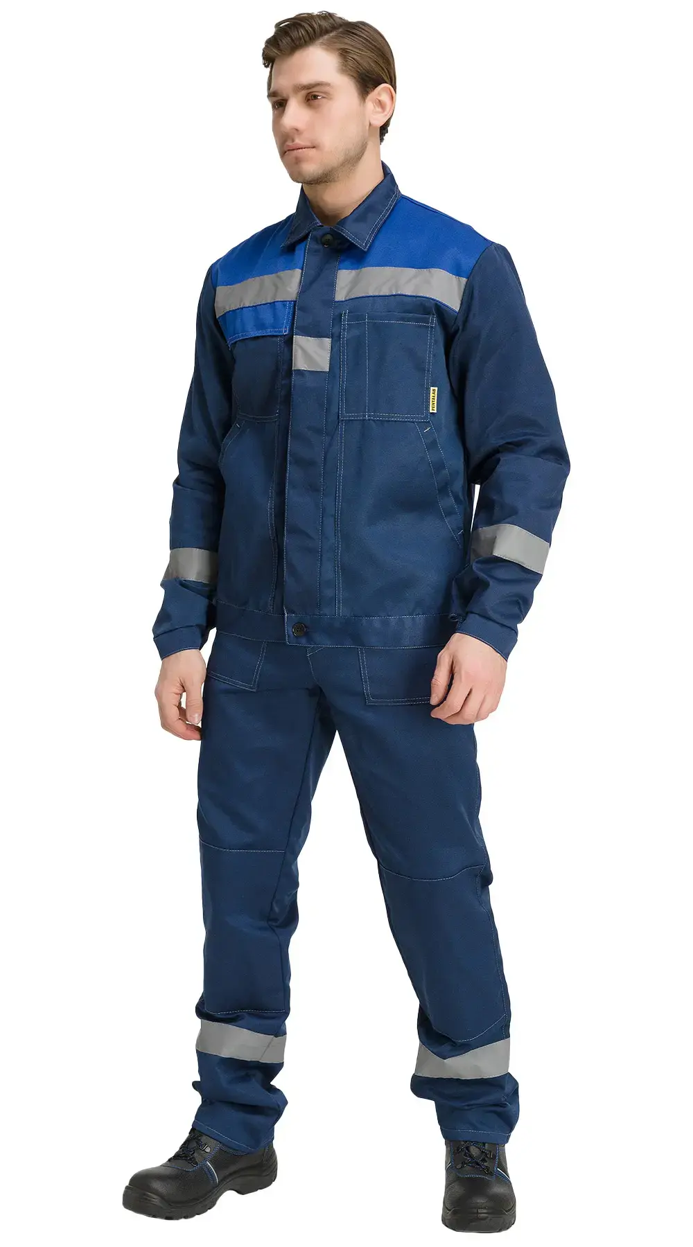 Костюм рабочий мужской летний RONTA KS811 с брюками темно-синий, васильковый
