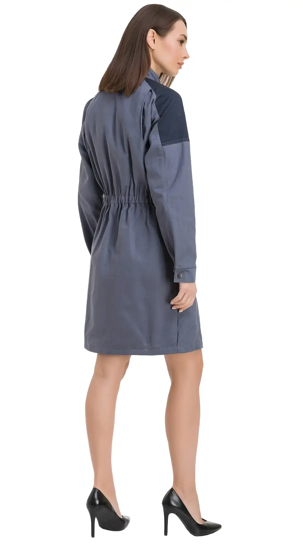 Халат женский летний "Леди Технолог" (светло-серый/темно-серый)