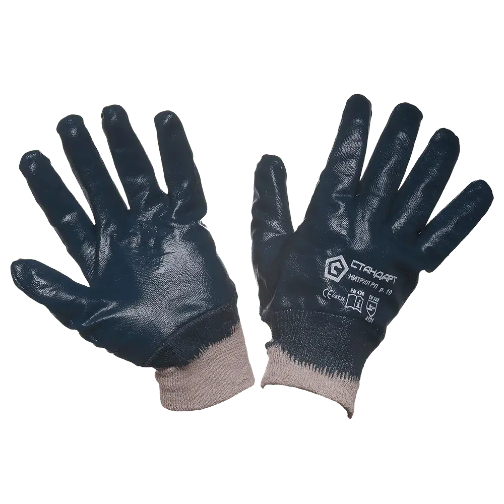 Перчатки нитриловые обливные манжет-резинка