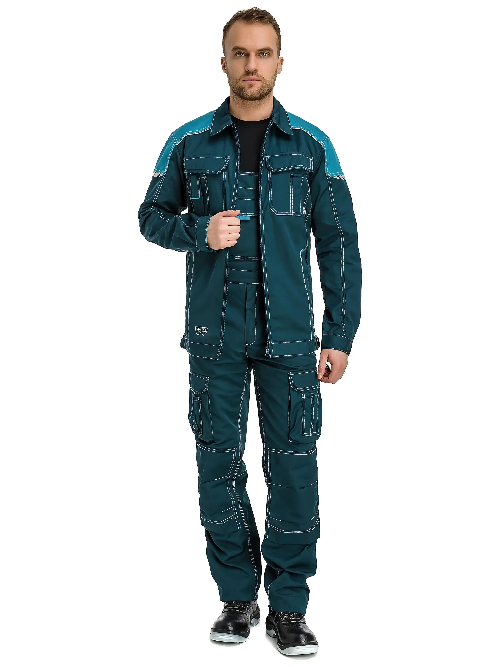 Куртка рабочая мужская летняя Техноавия "Дунай" бирюзовый