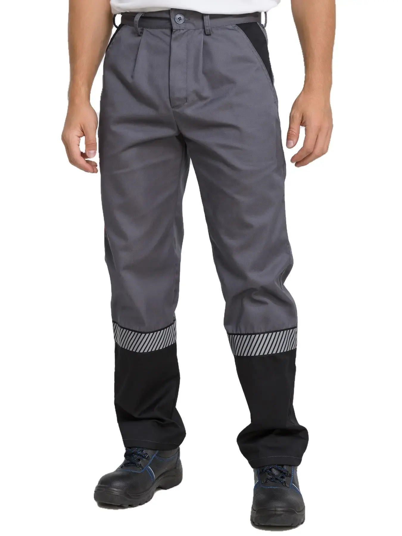 Костюм рабочий мужской летний RONTA KS261 с брюками темно-серый, красный, черный