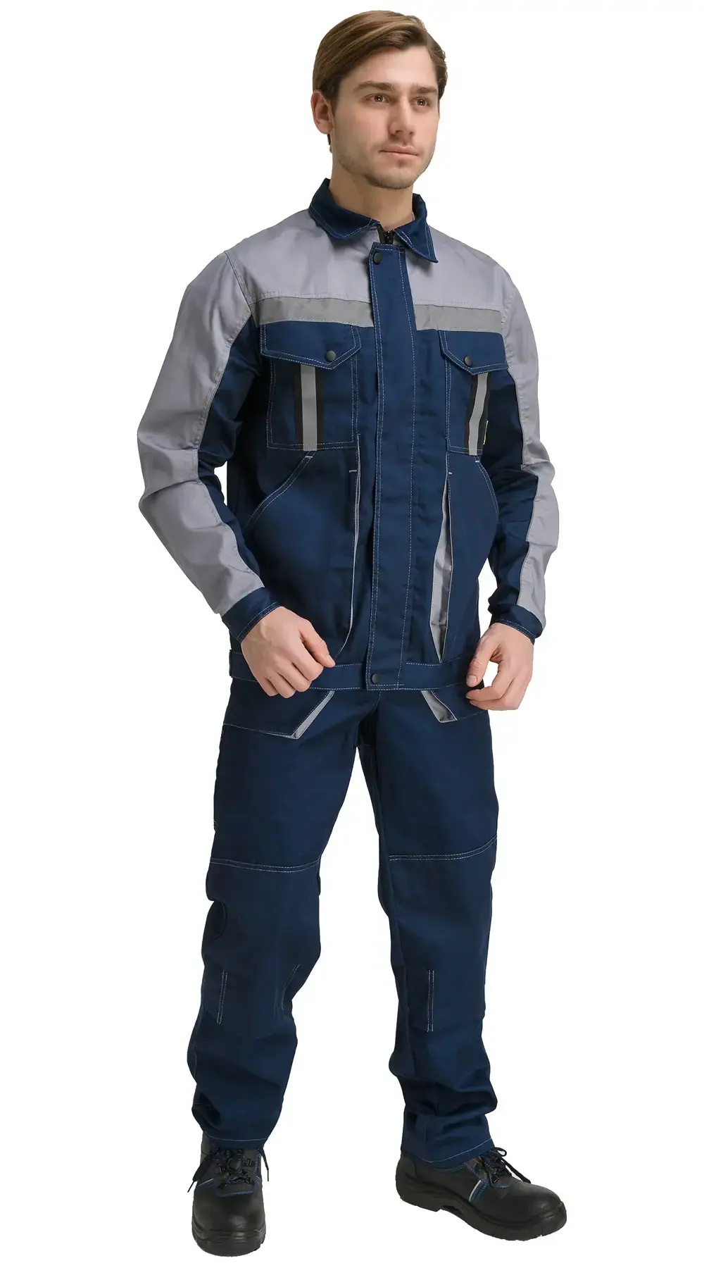 Костюм рабочий мужской летний RONTA KS806 с брюками темно-синий, серый